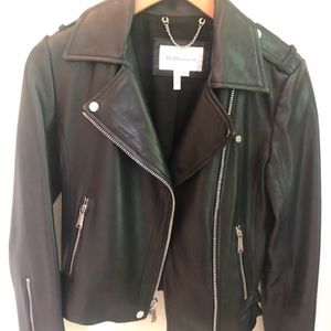 X-Small Black Leather BCBGeneration Moto Jacket